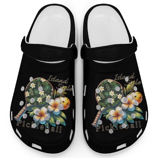 Plumeria Flower Pickleball Clogs