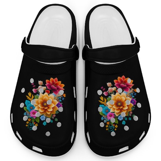 Vintage Floral Aesthetic: Watercolor Nature Blooms Clogs