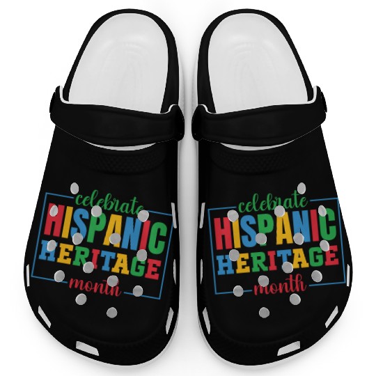 Hispanic heritage month colorful text image colorf Clogs
