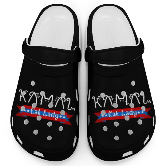 Cat Ladies for Kamala Funny Cat 2024 Harris Clogs