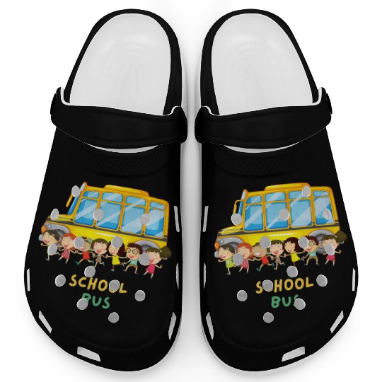 Cool School Bus Here I Come Back to School Driver Clogs