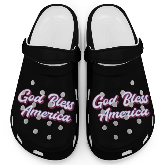 God Bless America Patriotic Design for Proud Clogs