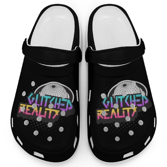 Glitched Reality - Futuristic Y2K Streetwear Clogs