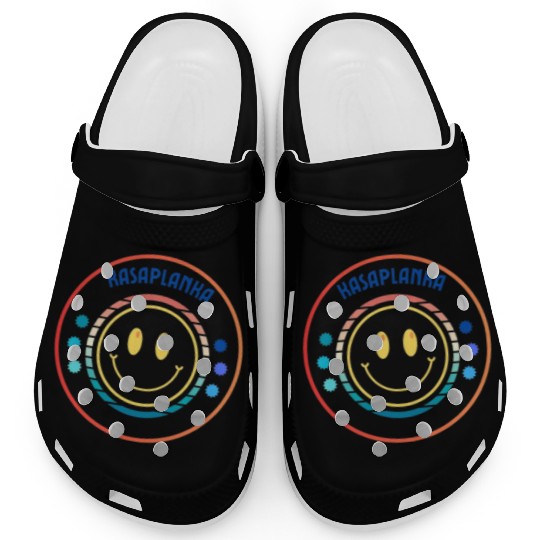 Cream Black Retro Smile T Clogs