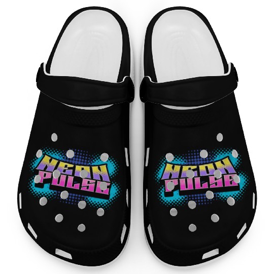 Neon Pulse - Vibrant Y2K Streetwear Vibes Clogs