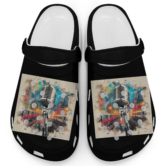 NYC Microphone AT Subway Clogs