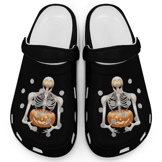 Heavy Metal Skeletons and Skulls Halloween Art Clogs