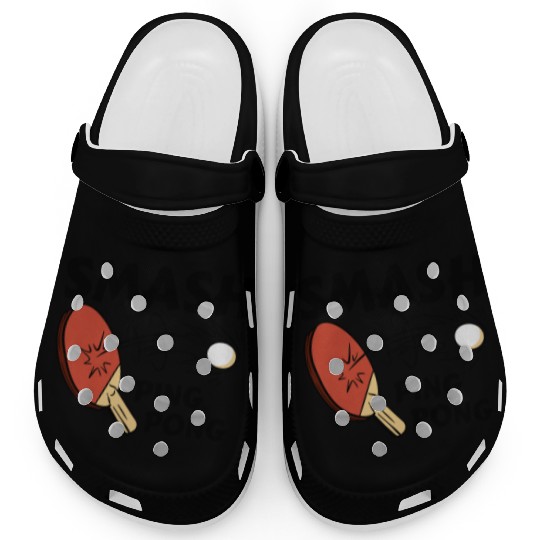 Ping Pong Paddle and Ball Smash Clogs