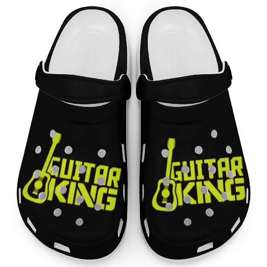 Guitar King Guitarist Text Bassist Royal Fun Quote Clogs