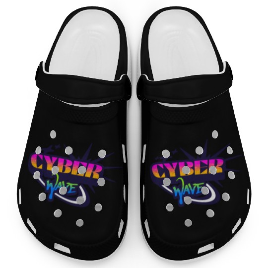 Cyber Wave - Neon Streetwear for Y2K fans Clogs