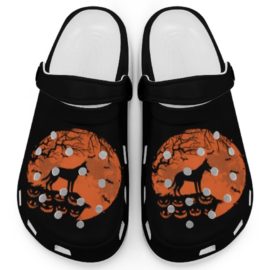 Belgian Malinois And Moon Halloween Dog Lover Gift Clogs