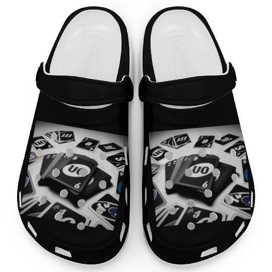 Black Uno Cards Clogs