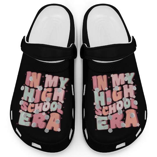 In My High School Era Cute Groovy Back to School Clogs