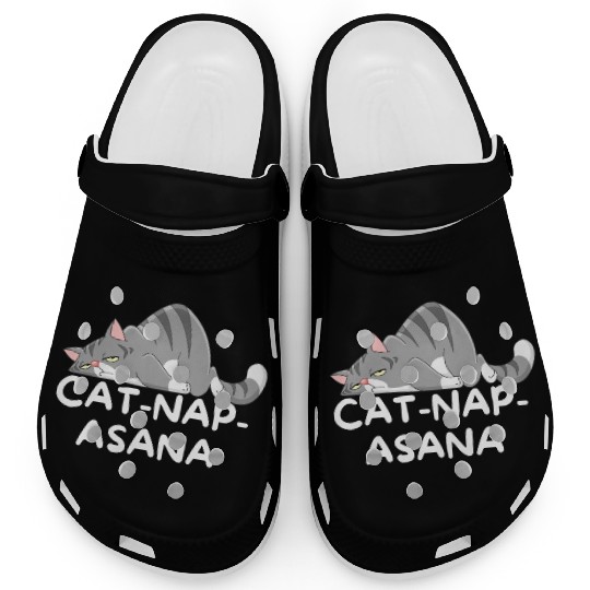 Funny Cat-Nap-Asana sleeping yoga Clogs