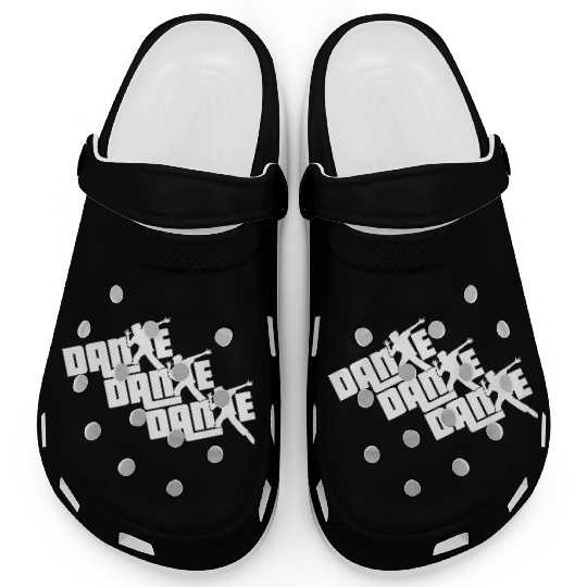 3 Dance Party Fun Men Friends Crew Team Text Quote Clogs