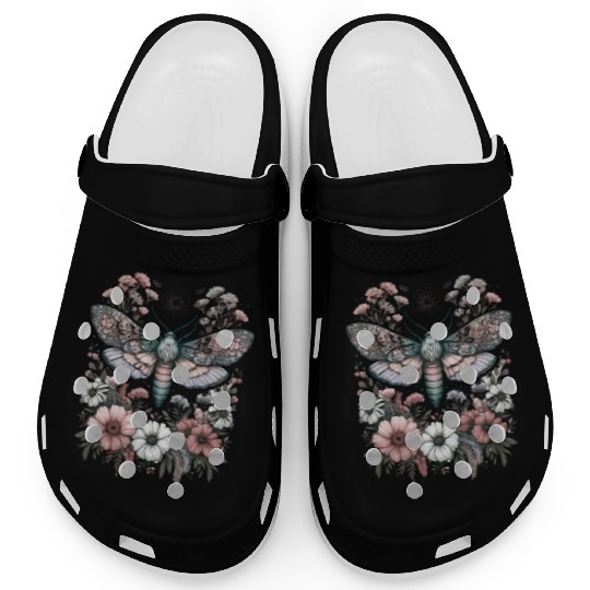 Fairycore Floral Moth Pastel Fairycore Aesthetic Clogs
