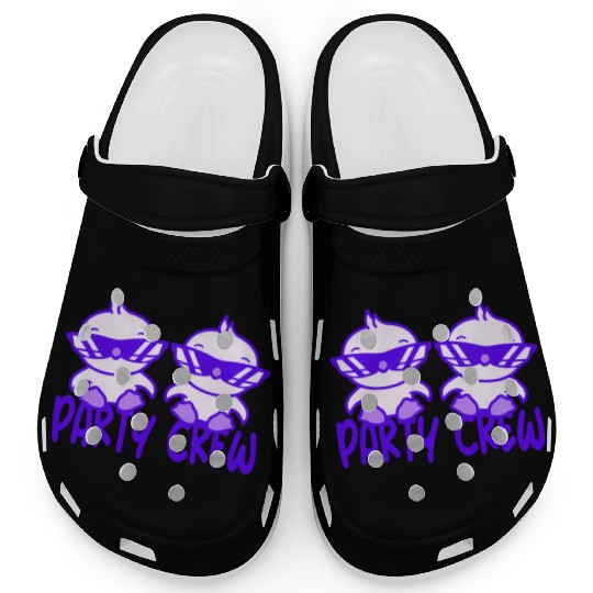 2 Duck Chick Birds Party Animals Crew Team Friends Clogs