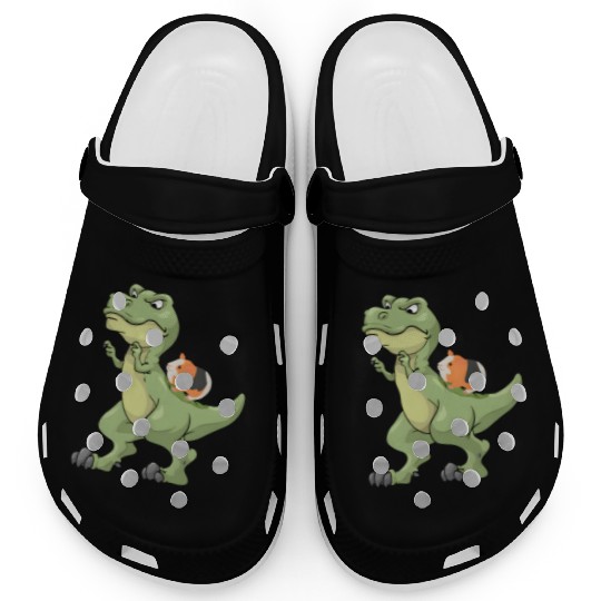 Funny guinea pig dinosaur lover dressedforduty Clogs