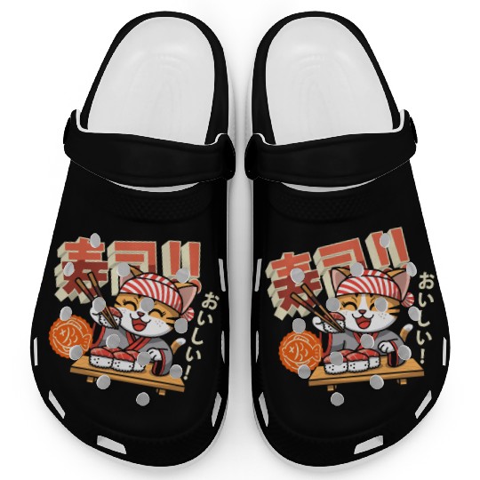 Sushi Chef Cat Adorable Culinary Cat Design Clogs