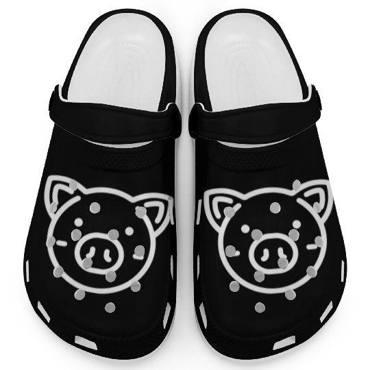 Pig face cute pigs vector farm animal path13 Clogs
