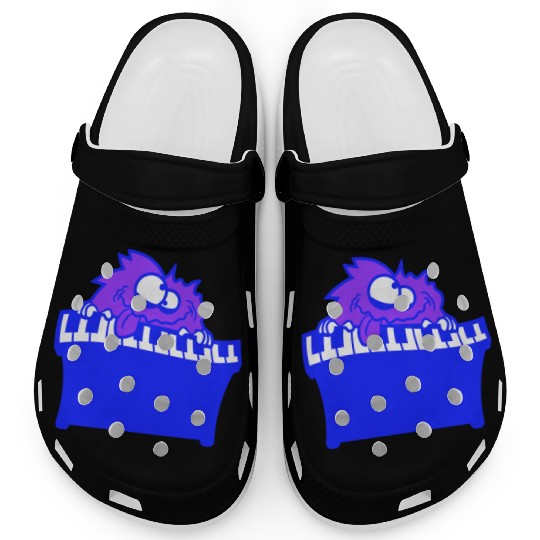 Funny Hairy Alien Monster Playing Keyboard Music Clogs