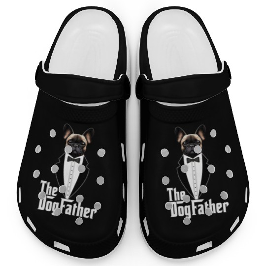 The Dogfather Funny dog dad French Bulldog Clogs