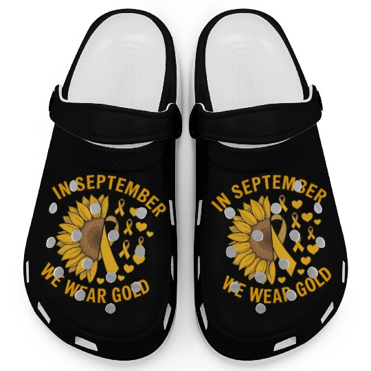 September We Wear Gold Childhood Cancer Awareness Clogs