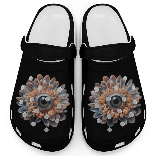 Weirdcore Aesthetic Flower Human Eyeball Strangeco Clogs
