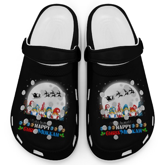 Happy Chrismukkah Gnomes Christmas Hanukkah Clogs