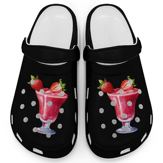 Watercolor Strawberry Cocktail Drink Clogs