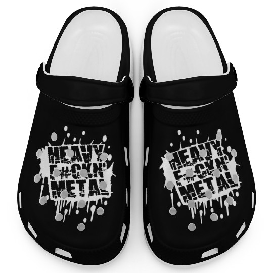 Heavy F#ckin' Metal Hard Rock Music Graffiti Spray Clogs