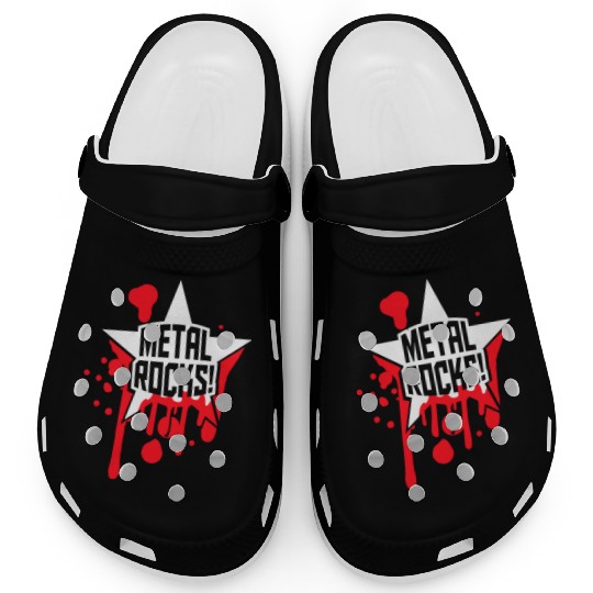 Heavy Metal Rocks Hard Rock Music Graffiti Star Clogs