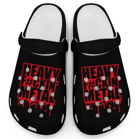 Heavy F#ckin' Metal Hard Rock Music Graffiti Spray Clogs