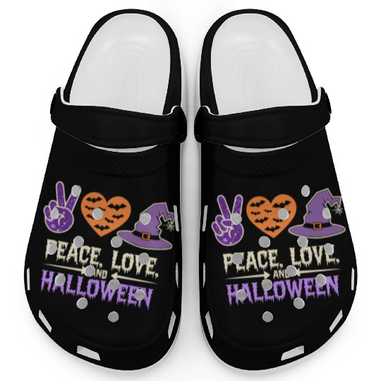 Peace, Love, and Halloween Spooky Halloween Clogs
