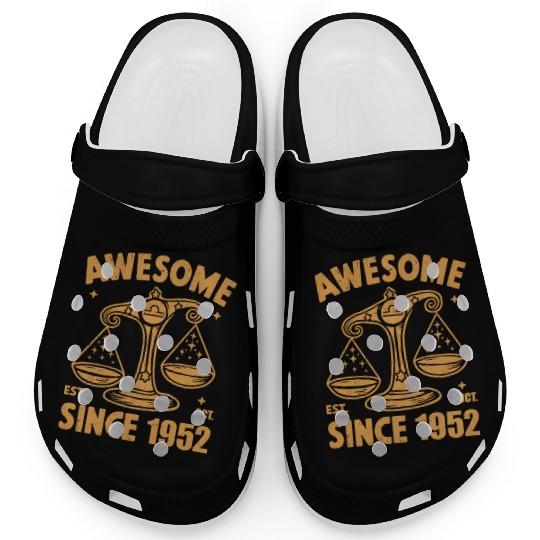 Awesome Since 1952 Libra Zodiac Birthday October Clogs