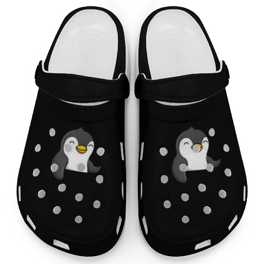 The Penguin in the pocket, funny penguin , penguin Clogs