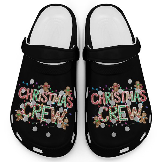 Gingerbread and Candy Christmas Crew with Lights Clogs