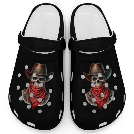 Outlaw Cowboy Skull Clogs