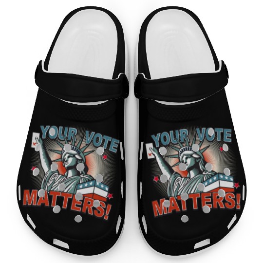 Statue of Liberty & voting card -Your Vote Matters Clogs