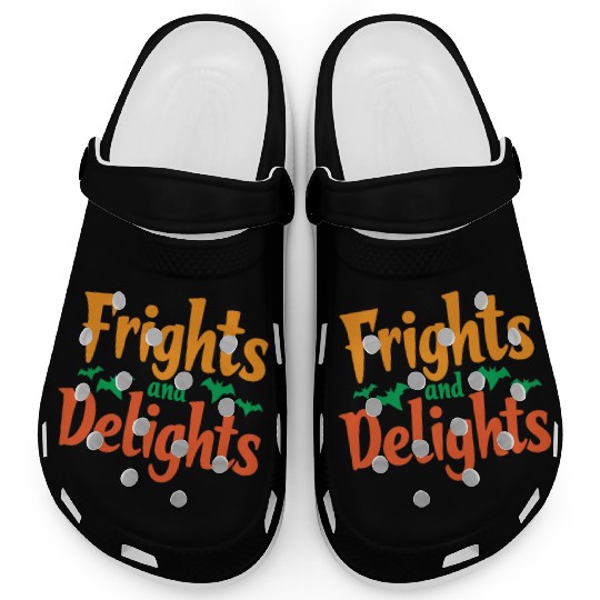 Halloween Theme Typography Black Art V 04 Clogs