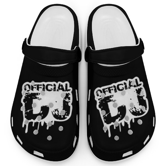 Official DJ Graffiti Spray Drops Music Party Text Clogs