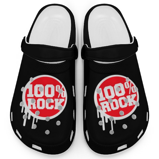 100 % Percent Rock Music Graffiti Drops Text Stamp Clogs