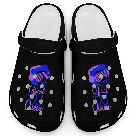 Official DJ Queen Party Retro Vintage Head Face Clogs