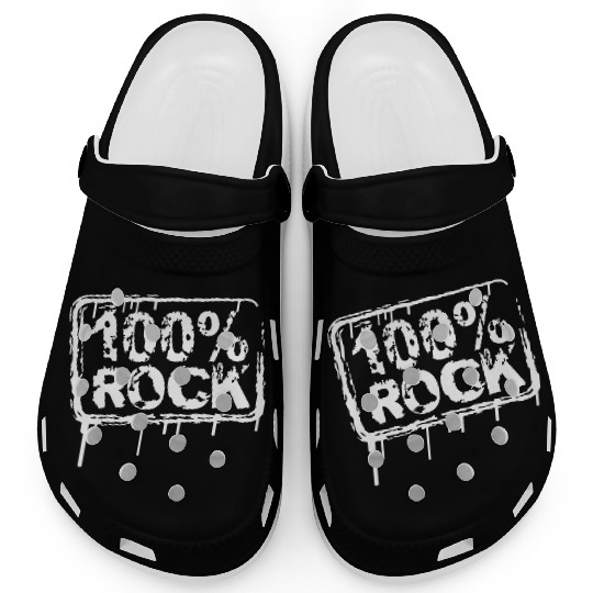 100 % Percent Rock Music Graffiti Drops Text Stamp Clogs