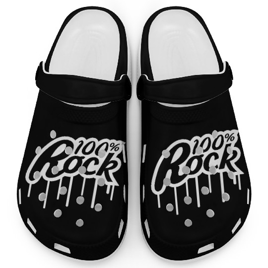 100 % Percent Rock Music Graffiti Drops Text Stamp Clogs