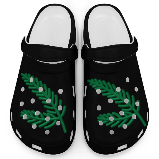 Fir branches embroidered Clogs