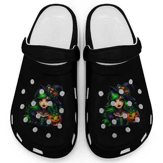 Halloween Wicked Cute Green Witch Clogs