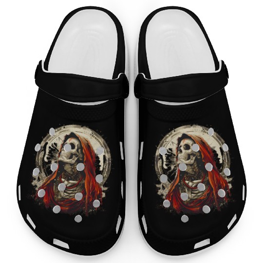 Santa Muerte Saint Death Mexican Sugar Skull Clogs