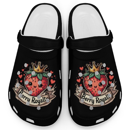 Cute Berry Royalty Adorable Cartoon Fruit Crown Clogs