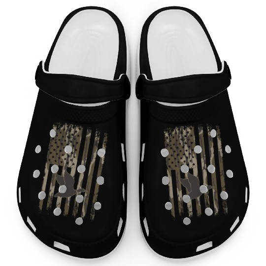 Bottomland Camo Duck Hunting American Flag USA Clogs